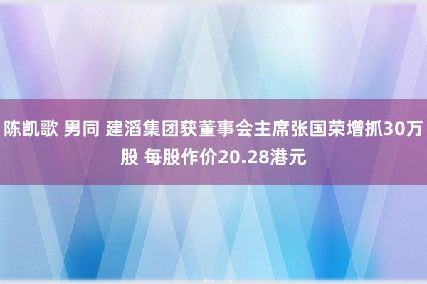 陈凯歌 男同 建滔集团获董事会主席张国荣增抓30万股 每股作价20.28港元